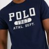 Marineblaue Poloshirts mit Rundhalsausschnitt und Logo für Herren von Ralph Lauren