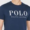 Marineblaue Poloshirts mit Rundhalsausschnitt und Logo für Herren von Ralph Lauren