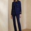 Marineblaue Ralph Lauren Alandra Stretch-Wollhose für Damen