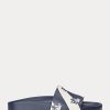 Marineblaue Ralph Lauren Audrina Logo-Hausschuhe aus Kunstleder für Damen