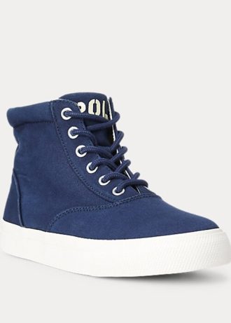 Marineblaue Ralph Lauren Bryn High-Top-Sneakers für Damen