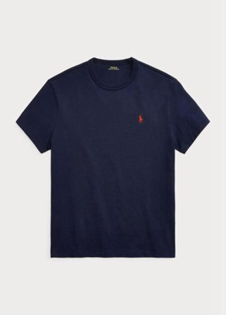 Marineblaue Ralph Lauren Classic Fit Heavyweight Jersey T-Shirts für Herren