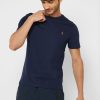 Marineblaue Ralph Lauren Essential T-Shirts mit Rundhalsausschnitt für Herren