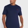 Marineblaue Ralph Lauren Essential T-Shirts mit Rundhalsausschnitt für Herren