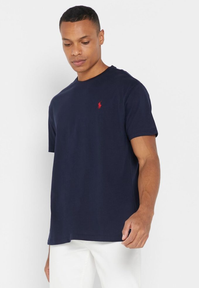 Marineblaue Ralph Lauren Essential T-Shirts mit Rundhalsausschnitt für Herren