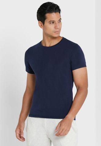 Marineblaue Ralph Lauren Essential T-Shirts mit Rundhalsausschnitt im 2er-Pack für Herren