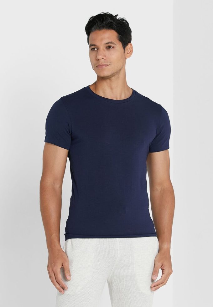 Marineblaue Ralph Lauren Essential T-Shirts mit Rundhalsausschnitt im 2er-Pack für Herren