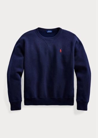 Marineblaue Ralph Lauren Fleece-Pullover-Sweatshirts für Damen