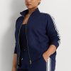 Marineblaue Ralph Lauren French Terry-Jacken mit durchgehendem Reißverschluss für Damen