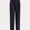 Marineblaue Ralph Lauren Hose aus Wollmischung mit geradem Bein für Damen