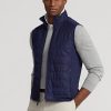 Marineblaue Ralph Lauren Hybrid-Weste mit Stehkragen für Herren