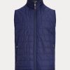 Marineblaue Ralph Lauren Hybrid-Weste mit Stehkragen für Herren