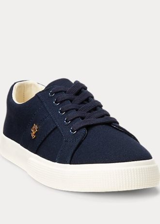 Marineblaue Ralph Lauren Janson II Canvas-Sneaker für Damen