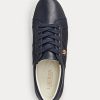 Marineblaue Ralph Lauren Janson II Sneakers aus Nappaleder für Damen
