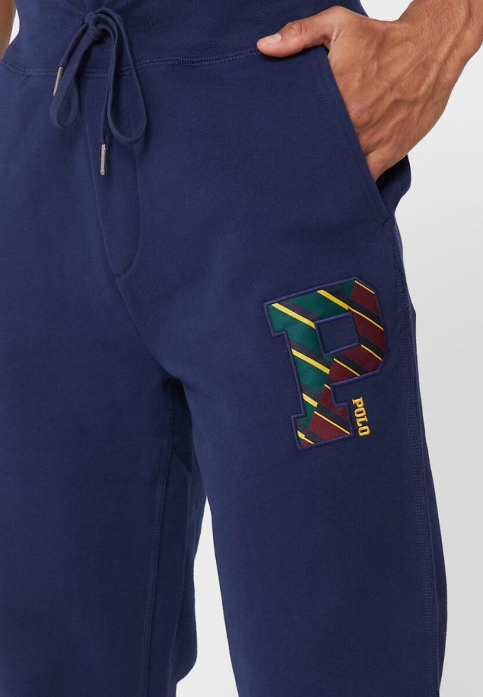 Marineblaue Ralph Lauren Jogginghose mit Kordelzug und Bündchen für Herren