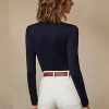 Marineblaue Ralph Lauren Kaschmirpullover mit Rundhalsausschnitt für Damen