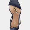 Marineblaue Ralph Lauren Kate Sandalen aus Nappaleder für Damen