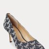 Marineblaue Ralph Lauren Lanette Monogramm-Jacquard-Pumps für Damen