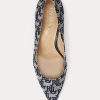 Marineblaue Ralph Lauren Lanette Monogramm-Jacquard-Pumps für Damen