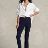 Marineblaue Ralph Lauren Leggings aus Stretch-Wollmischung-Twill für Damen