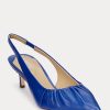 Marineblaue Ralph Lauren Lolah Slingback-Pumps aus Nappaleder für Damen