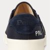 Marineblaue Ralph Lauren Nelson Twill-Sneaker mit Logo-Patch für Herren