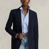 Marineblaue Ralph Lauren Stretch-Blazer mit zwei Knöpfen für Damen