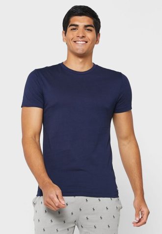 Marineblaue Ralph Lauren T-Shirts mit Rundhalsausschnitt im 3er-Pack für Herren