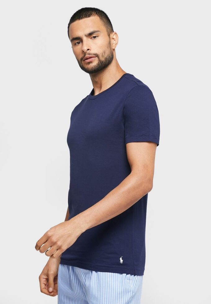 Marineblaue Ralph Lauren T-Shirts mit Rundhalsausschnitt im 3er-Pack für Herren