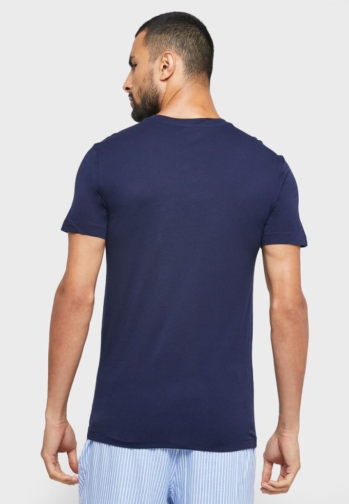 Marineblaue Ralph Lauren T-Shirts mit Rundhalsausschnitt im 3er-Pack für Herren