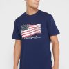 Marineblaue Ralph Lauren T-Shirts mit Rundhalsausschnitt und Print für Herren