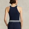 Marineblaue Ralph Lauren Tanktops aus gerippter Baumwolle für Damen