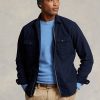 Marineblaue, stückgefärbte Oxford-Overshirt-Jacken von Ralph Lauren für Herren