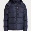Marineblaue wasserabweisende Daunenjacken von Ralph Lauren für Herren