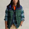 Marineblaue wasserabweisende Daunenweste im Westernstil von Ralph Lauren für Herren