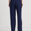 Marineblaue/weiße gerade Hose aus Nadelstreifen-Twill für Damen von Ralph Lauren