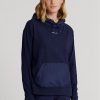Marineblauer Ralph Lauren GolfLogo Hybrid Jersey Hoodie für Damen