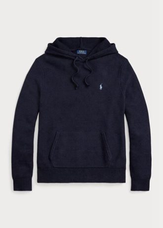 Marineblauer Ralph Lauren Pullover mit Kapuze aus strukturierter Baumwolle für Herren