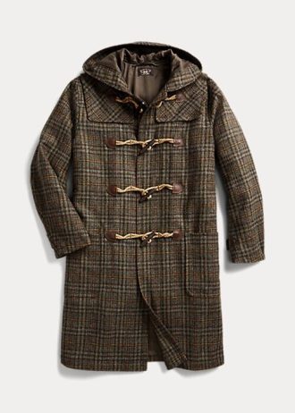 Mehrfarbige Dufflecoats aus karierter Wolle von Ralph Lauren für Damen