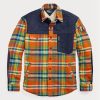Mehrfarbige Herren Ralph Lauren Plaid Flannel Hybrid Overshirt Shirts
