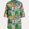 Mehrfarbige Leinenhemden mit Blumenmuster von Ralph Lauren für Damen