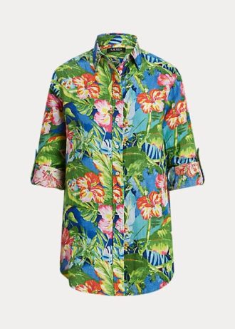Mehrfarbige Leinenhemden mit Blumenmuster von Ralph Lauren für Damen