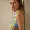Mehrfarbige Neckholder-Bluse aus Leinen-Voile von Ralph Lauren für Damen