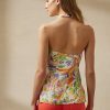Mehrfarbige Neckholder-Bluse aus Leinen-Voile von Ralph Lauren für Damen