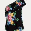 Mehrfarbige One-Shoulder-Tops aus Jersey mit Blumenmuster von Ralph Lauren für Damen
