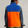 Mehrfarbige Poloshirt-Weste aus gebürstetem Fleece im Colorblock-Design für Herren von Ralph Lauren