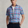 Mehrfarbige Ralph Lauren Custom Fit Oxford-Hemden mit Karomuster für Herren