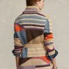 Mehrfarbige Ralph Lauren Schalpullover aus Leinenmischung mit Geo-Motiv für Damen
