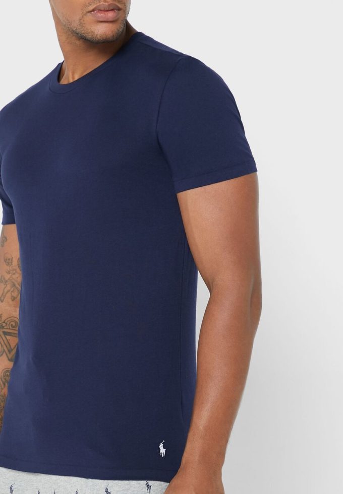 Mehrfarbige Ralph Lauren T-Shirts mit Rundhalsausschnitt im 3er-Pack für Herren