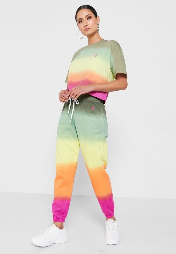 Mehrfarbige Ralph Lauren T-Shirts mit Rundhalsausschnitt und Grafik für Damen